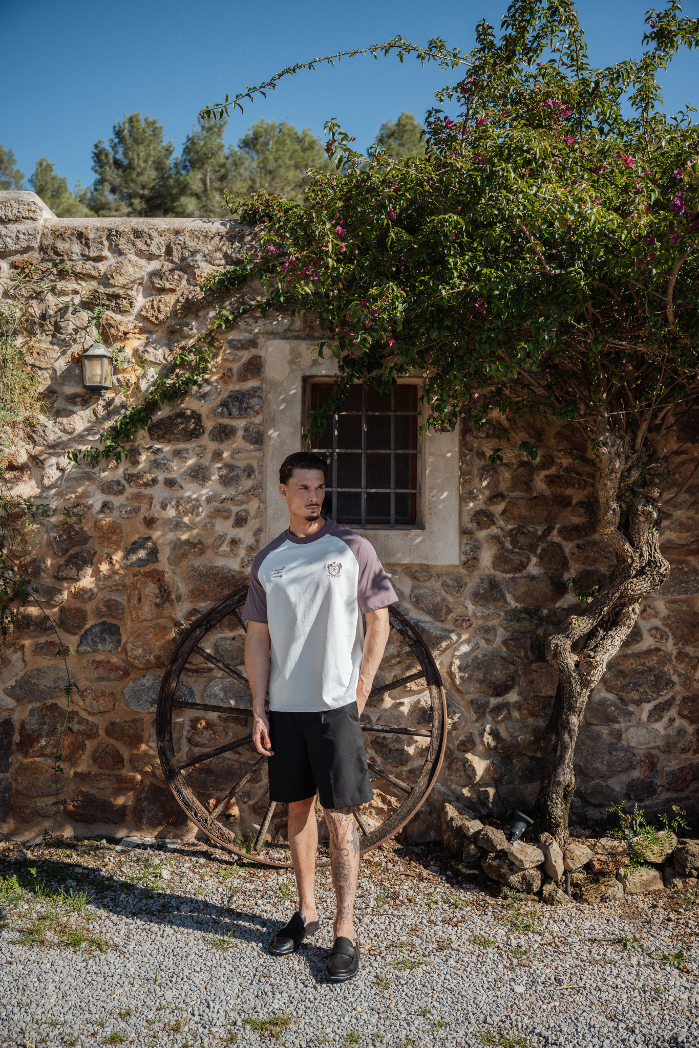 RAGLAN T-SHIRT WHITE PURPLE