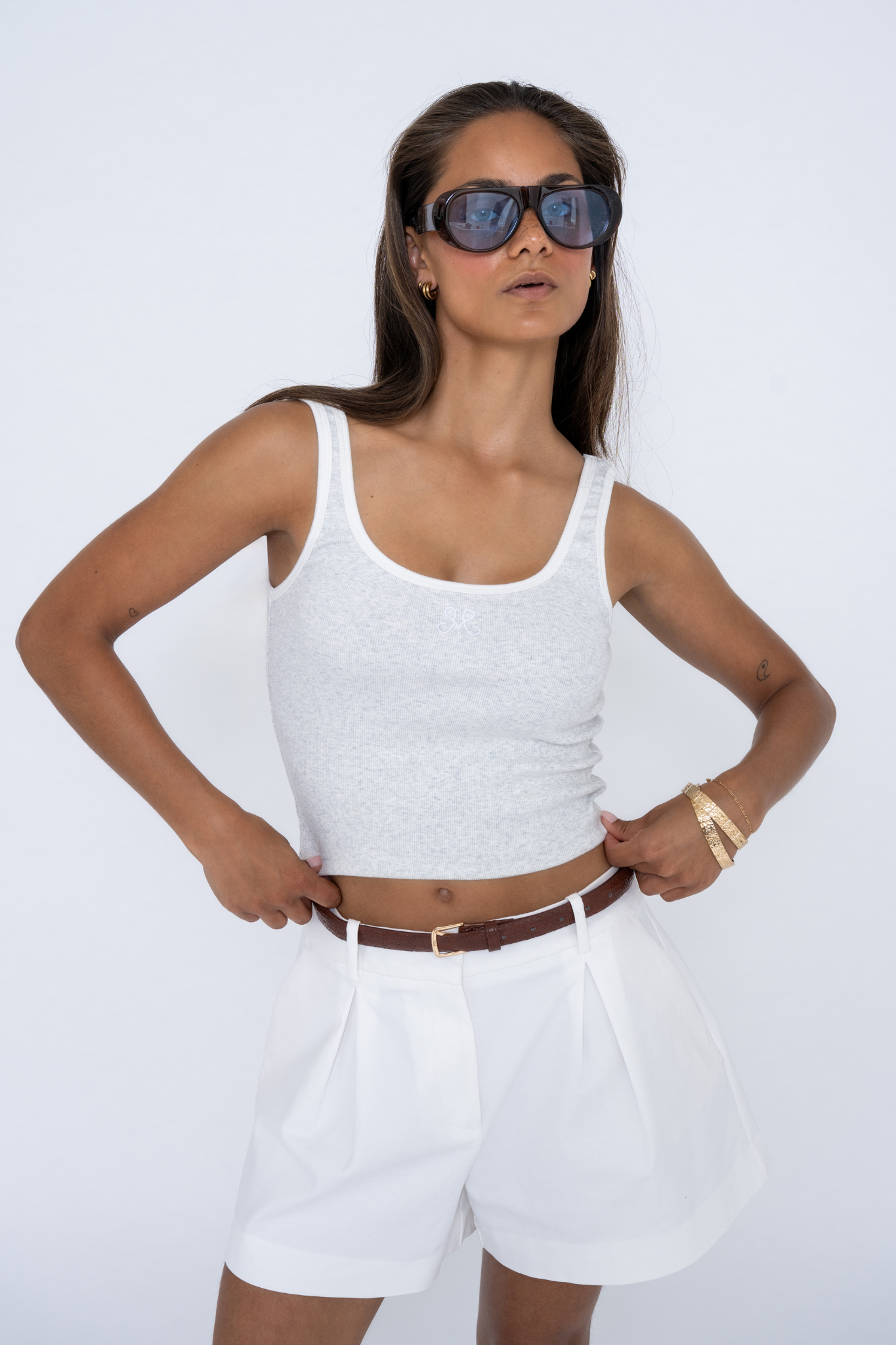 RIB TOP GREY MELANGE