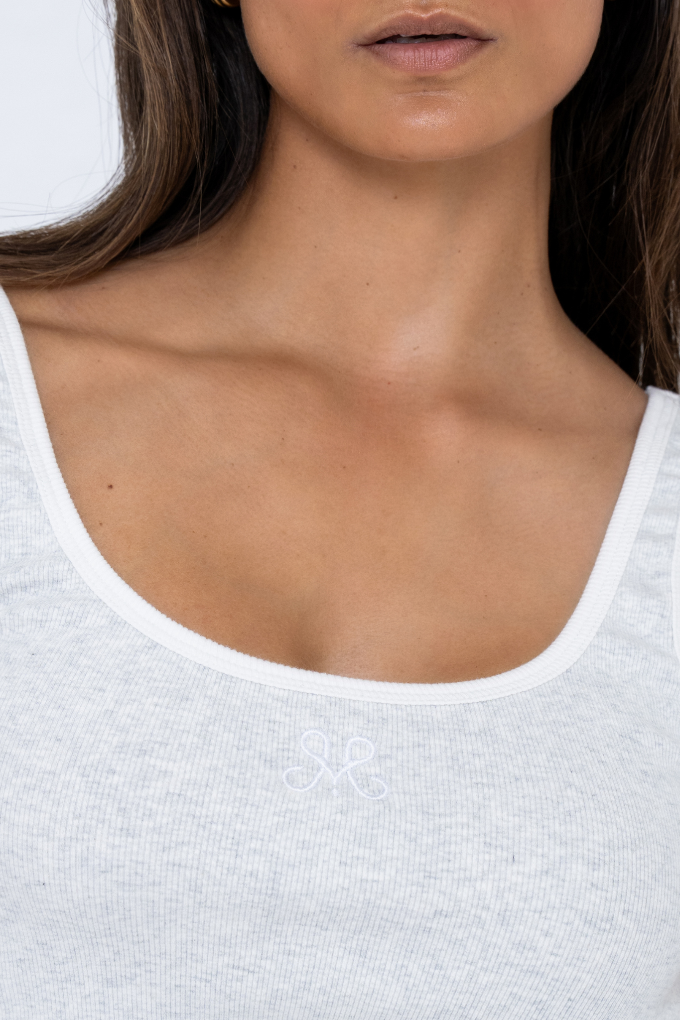 RIB TOP GREY MELANGE