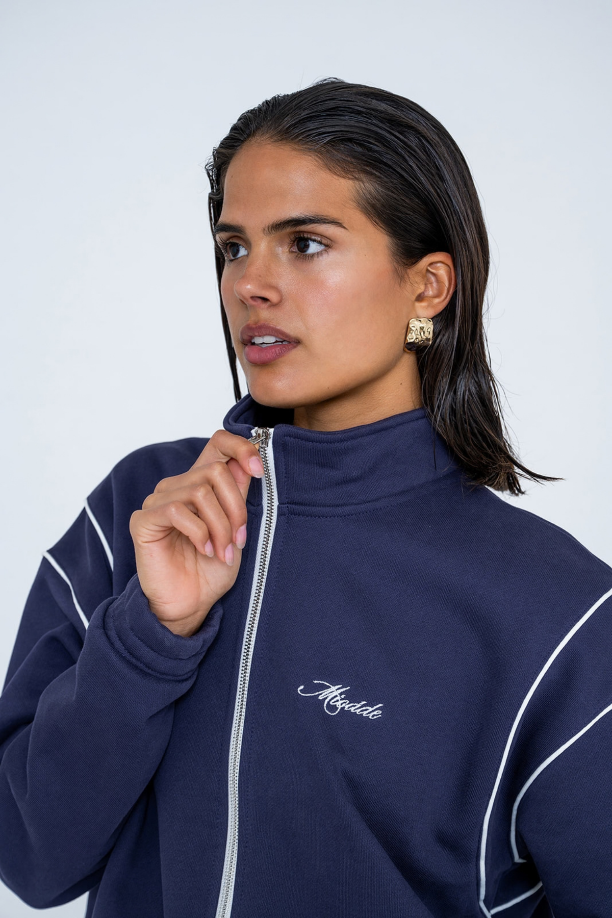 SCRIPT TRACK JACKET NAVY