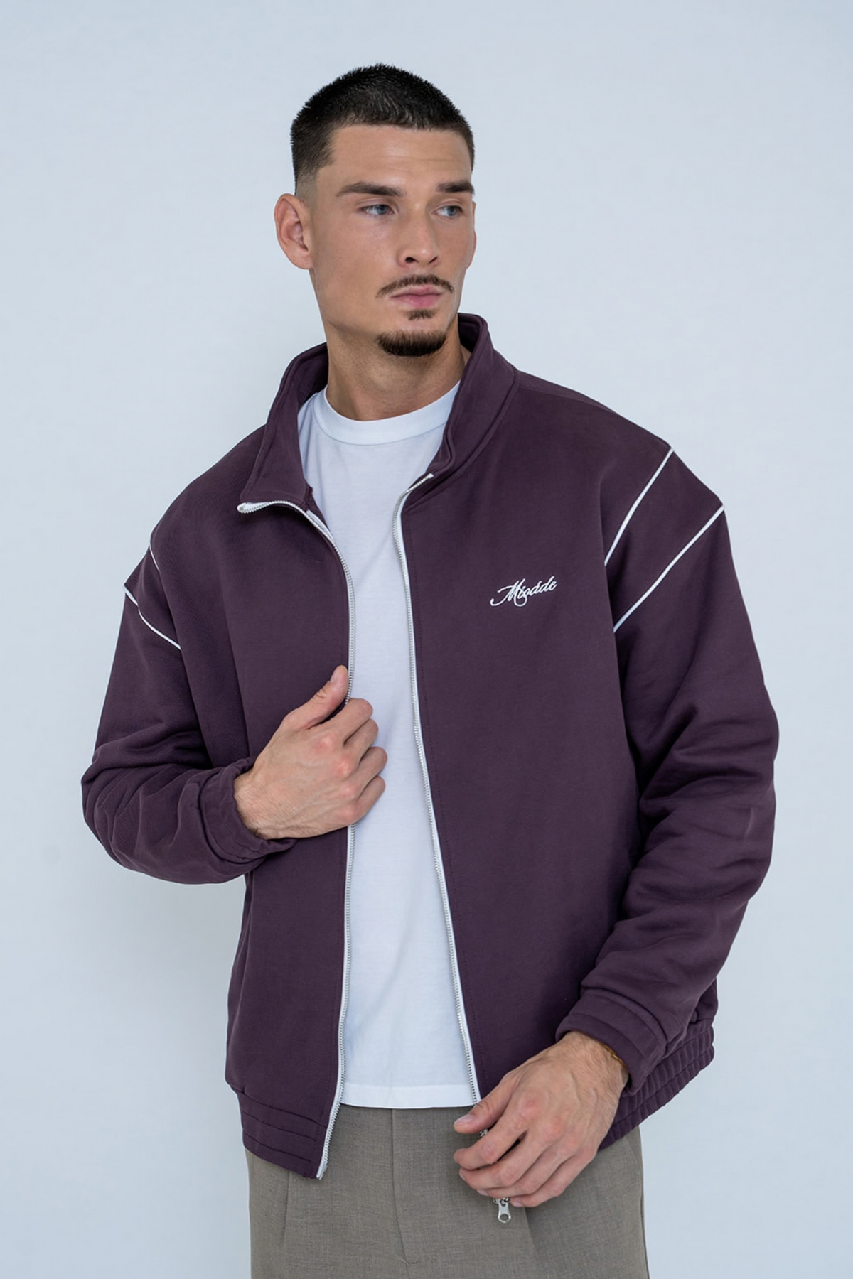 SCRIPT TRACK JACKET PLUM