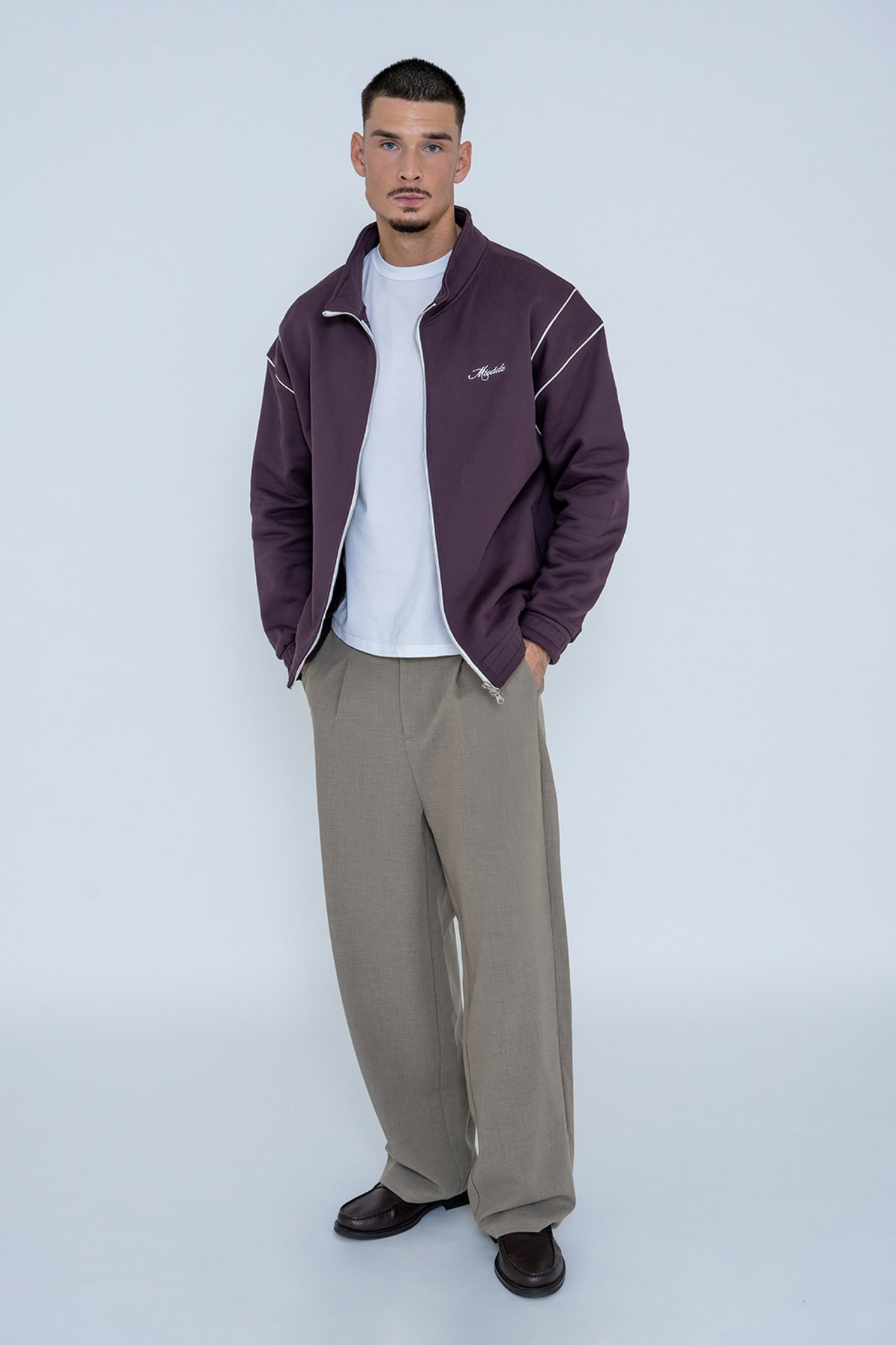 SCRIPT TRACK JACKET PLUM