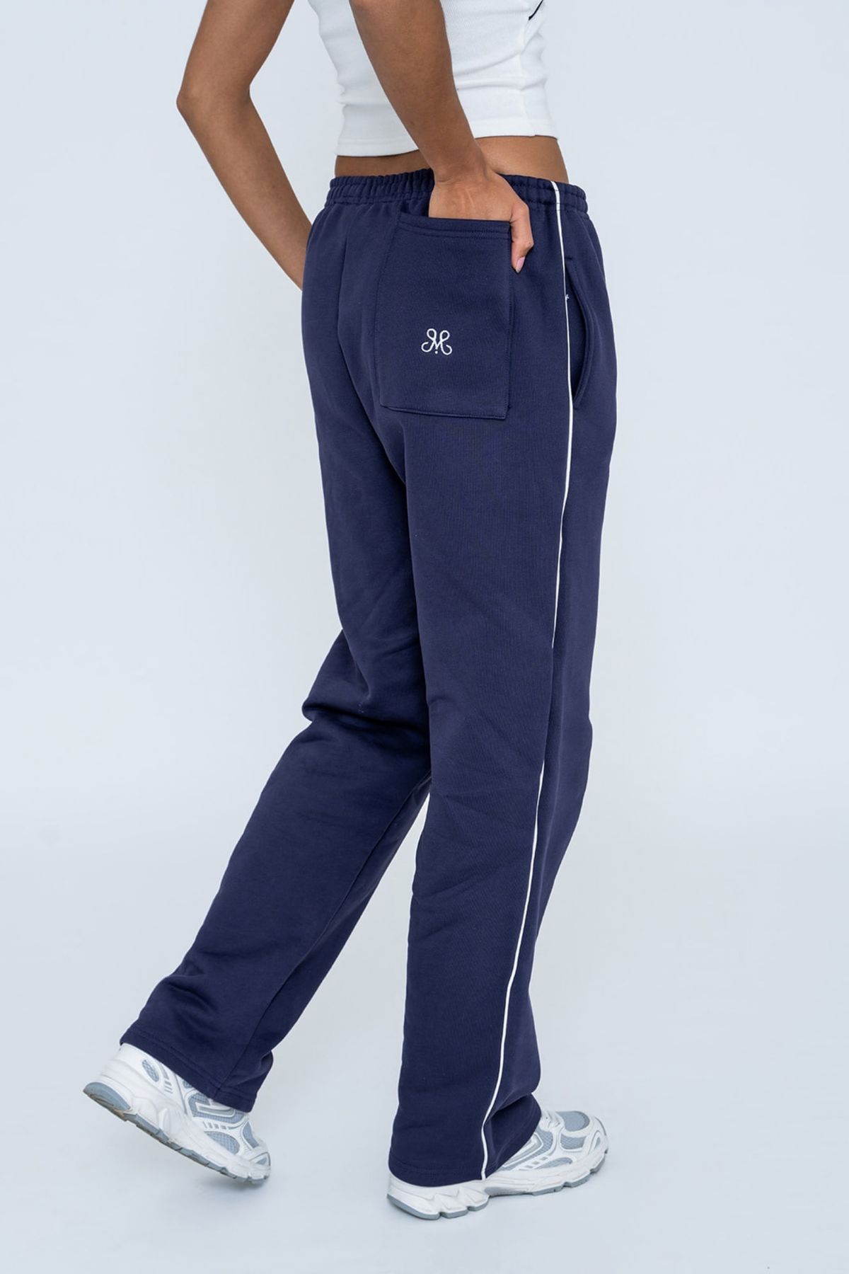 SCRIPT TRACK PANTS NAVY