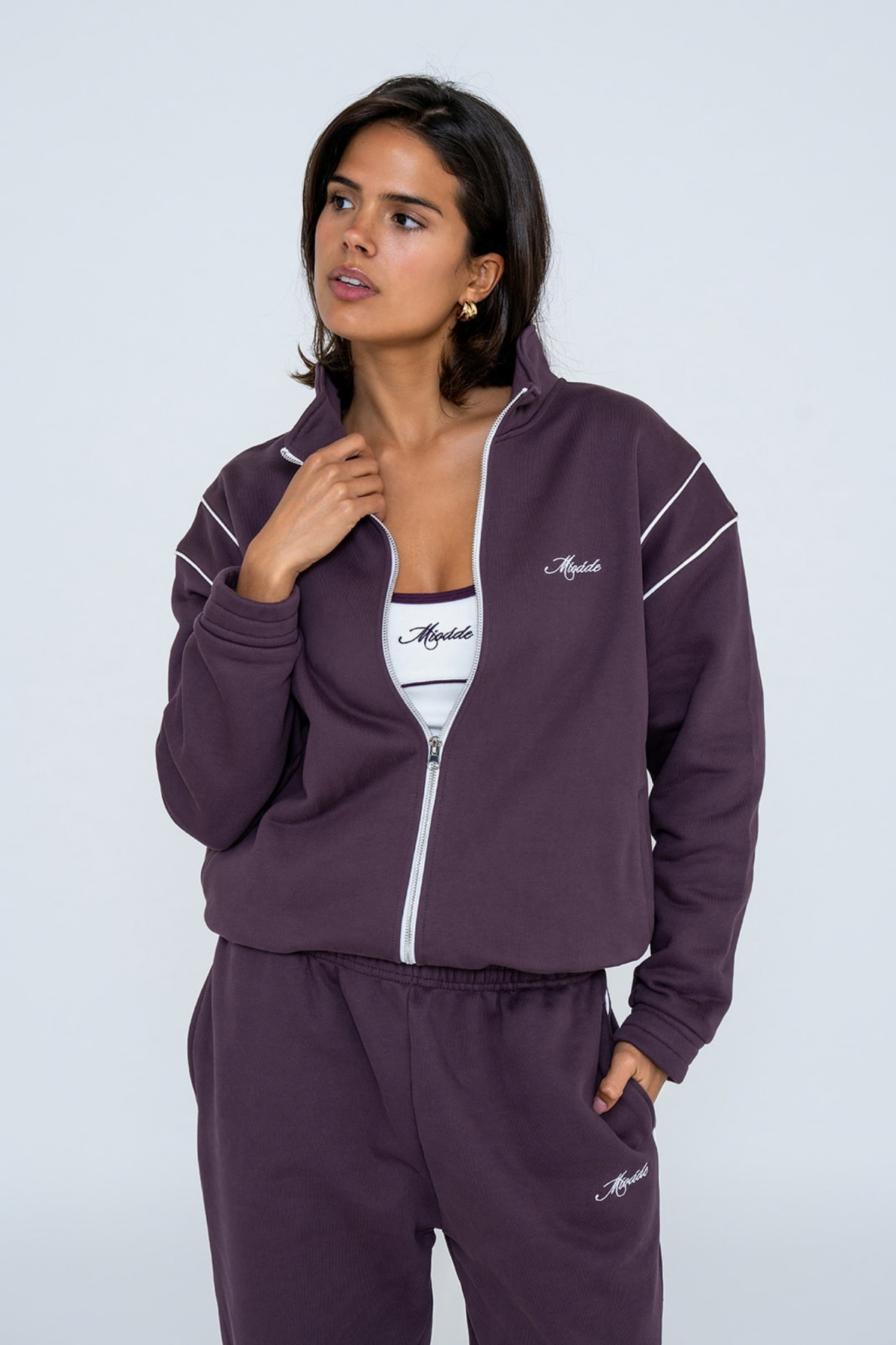 SCRIPT TRACK JACKET PLUM