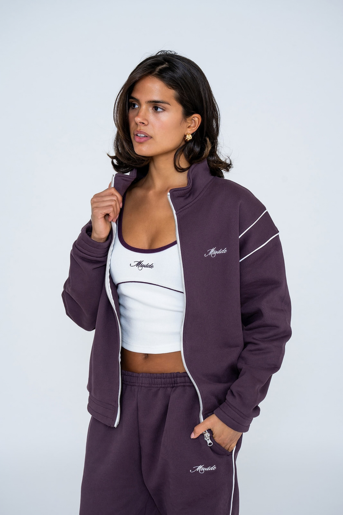 SCRIPT TRACK JACKET PLUM