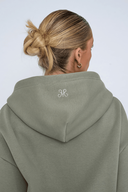 SCRIPT ZIP HOODIE GREEN