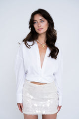 SEQUIN SKIRT BEIGE