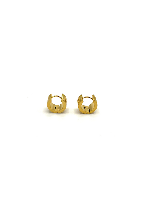 STRIPED MINI HOOPS GOLD