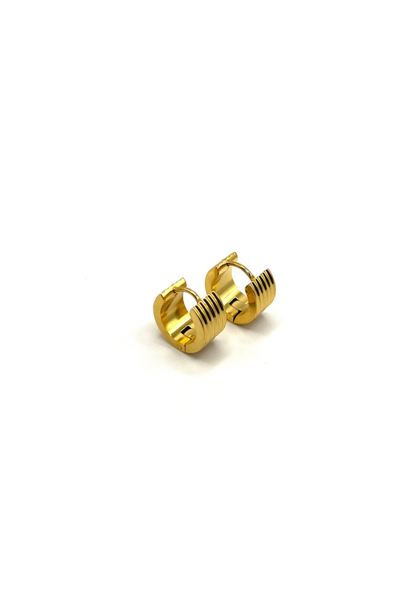 STRIPED MINI HOOPS GOLD