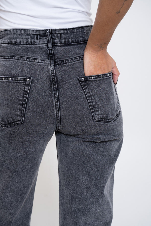 STUDDED JEANS GREY