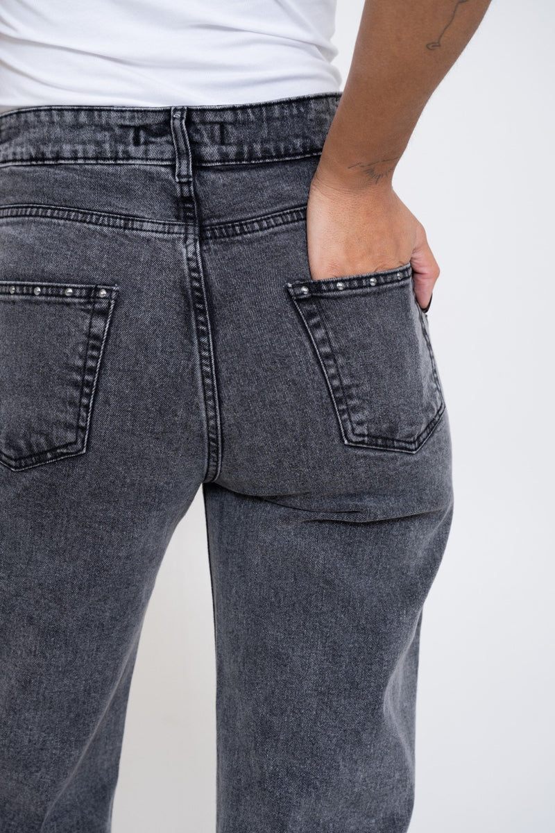 STUDDED JEANS GREY