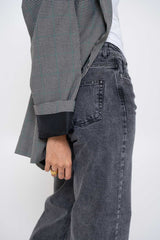 STUDDED JEANS GREY