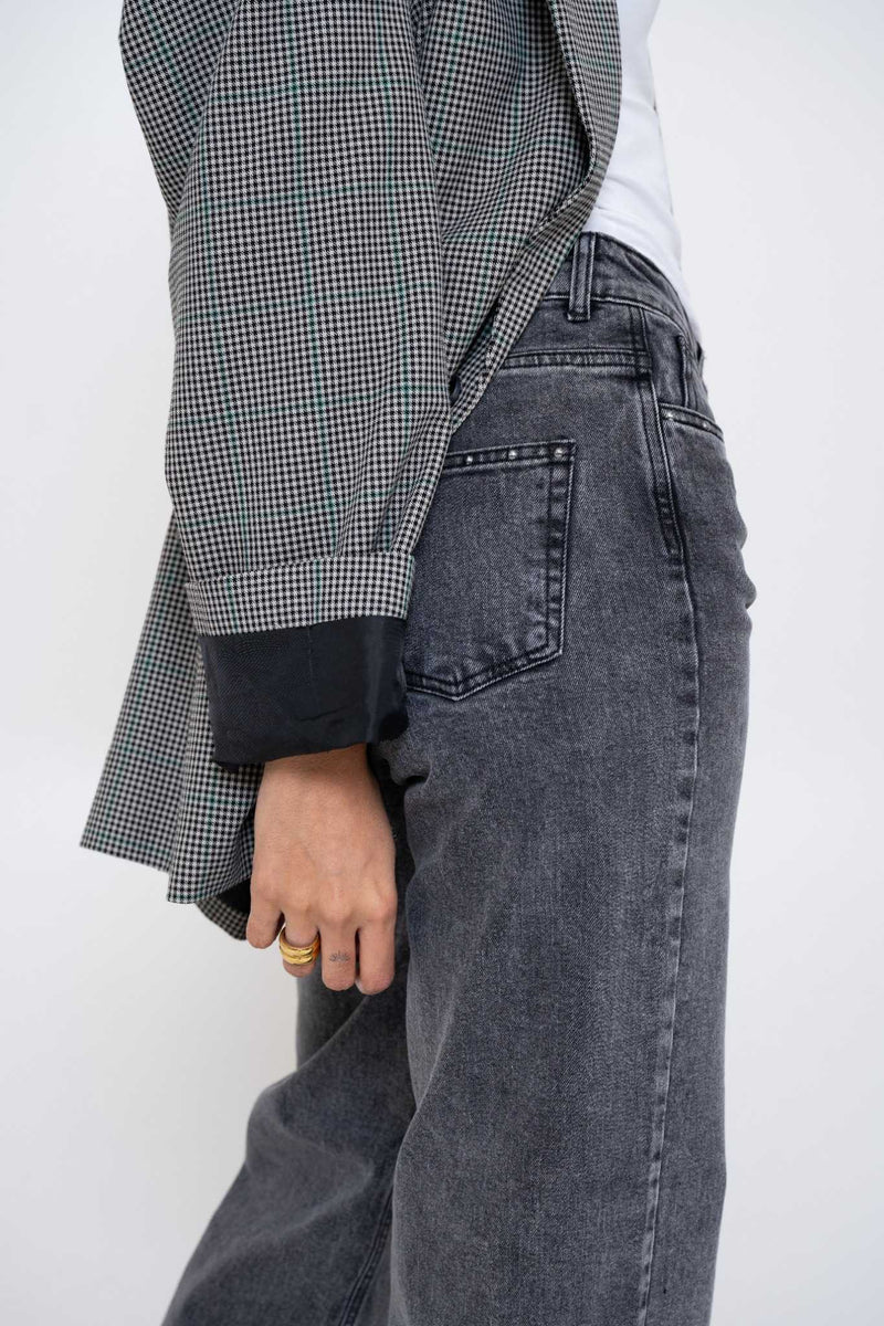 STUDDED JEANS GREY