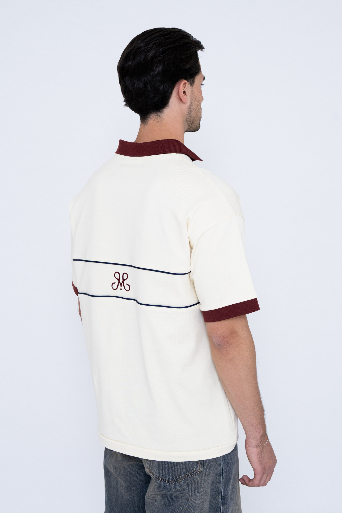 SCRIPT POLO T-SHIRT CREAM