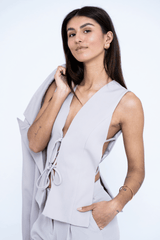 TAILORED GILET SAND