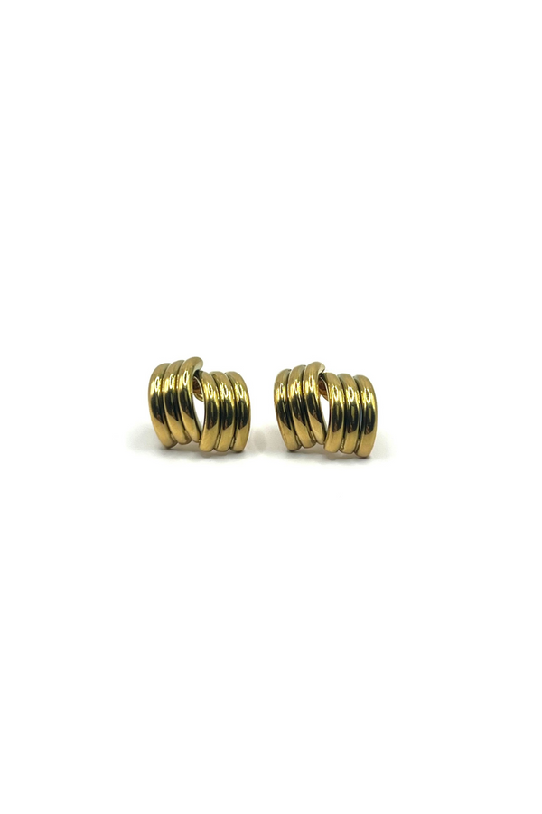 TRIPLE STRIPE EARRINGS GOLD