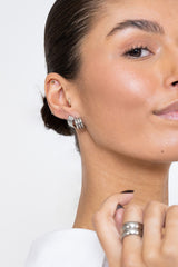 TRIPLE STRIPE EARRINGS SILVER