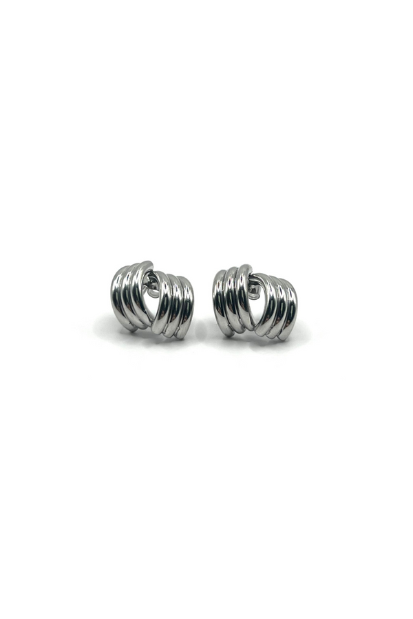 TRIPLE STRIPE EARRINGS SILVER